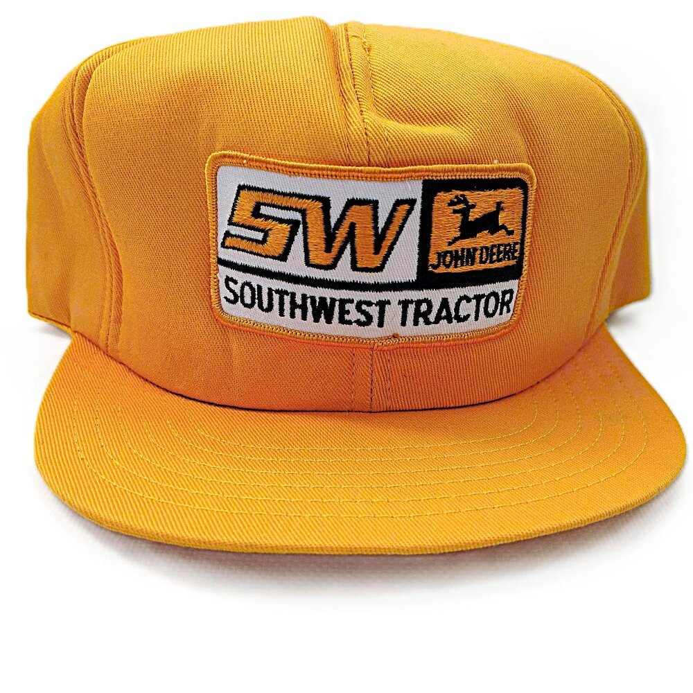 Vintage John Deere Trucker Hat AS IS Southwest Tractor Patch Yellow Snapback